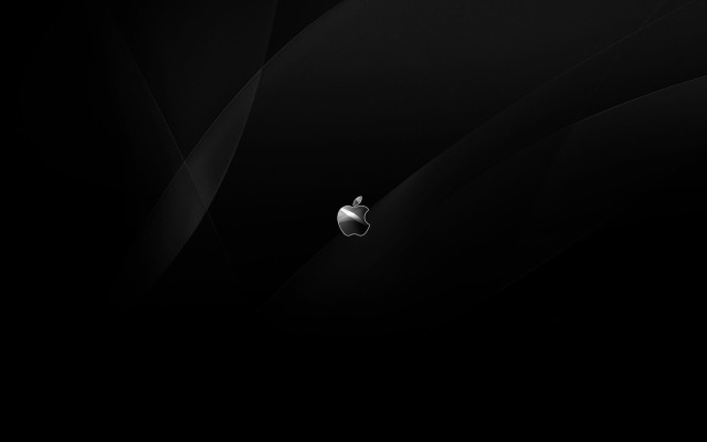 Black background apple logo side free wallpaper for desktop - medium preview image