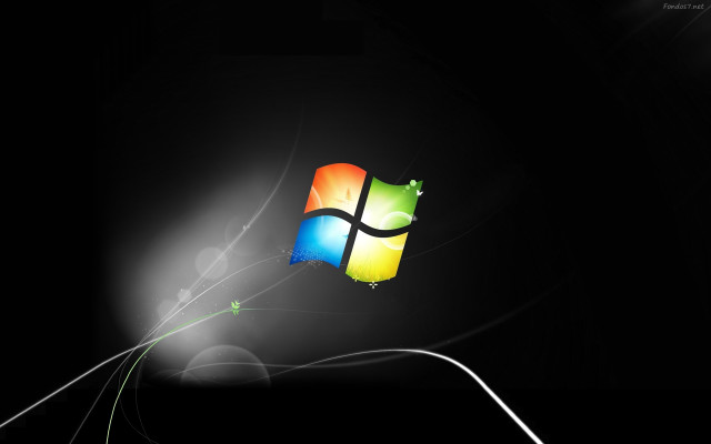 Black background windows logo green free wallpaper for desktop - medium preview image