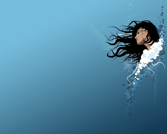 Woman flying hair blowing wind free wallpaper for desktop - medium preview image