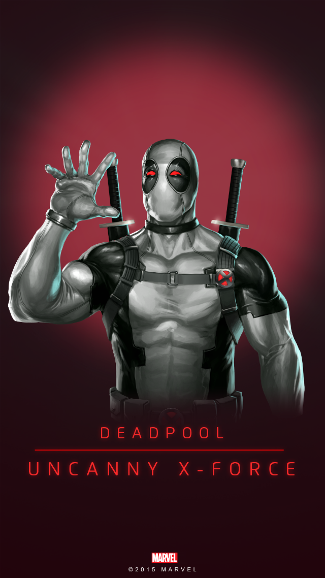 Deadpool swords red background poster free wallpaper for mobile - medium preview image