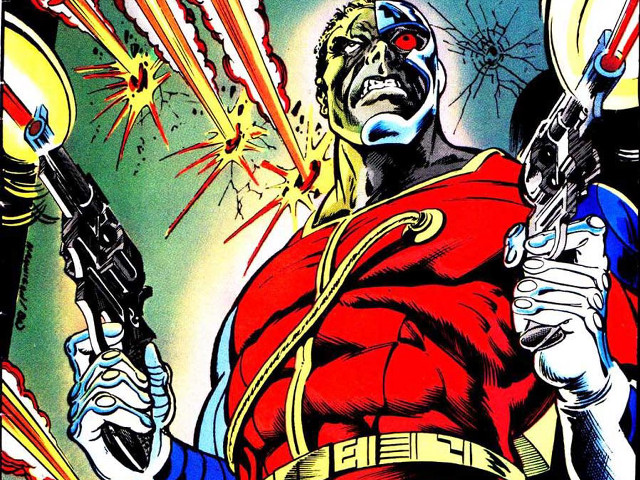 Man holding gun red cape free wallpaper for desktop - medium preview image