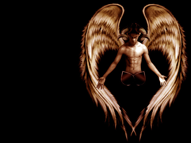 Man angel wings dark hands free wallpaper for desktop - medium preview image