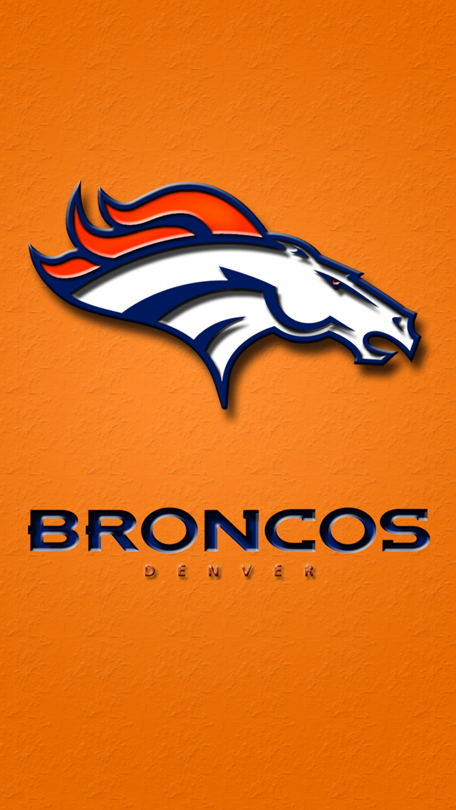 Denver football logo orange background free wallpaper for mobile - medium preview image
