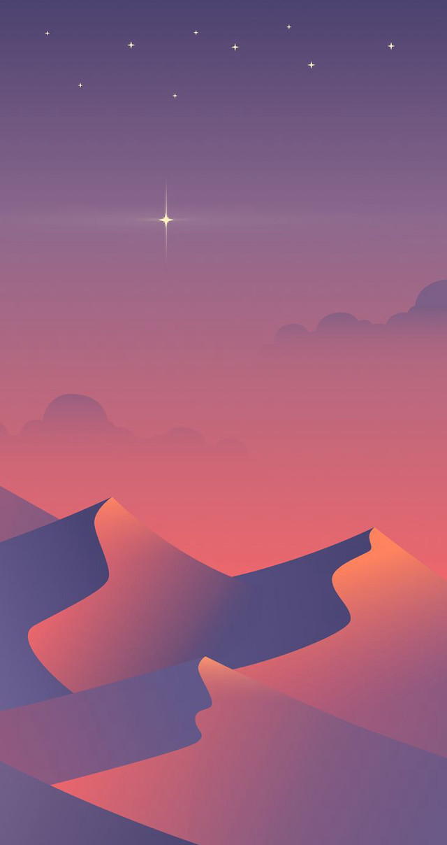Desert landscape star sky pink free wallpaper for mobile - medium preview image