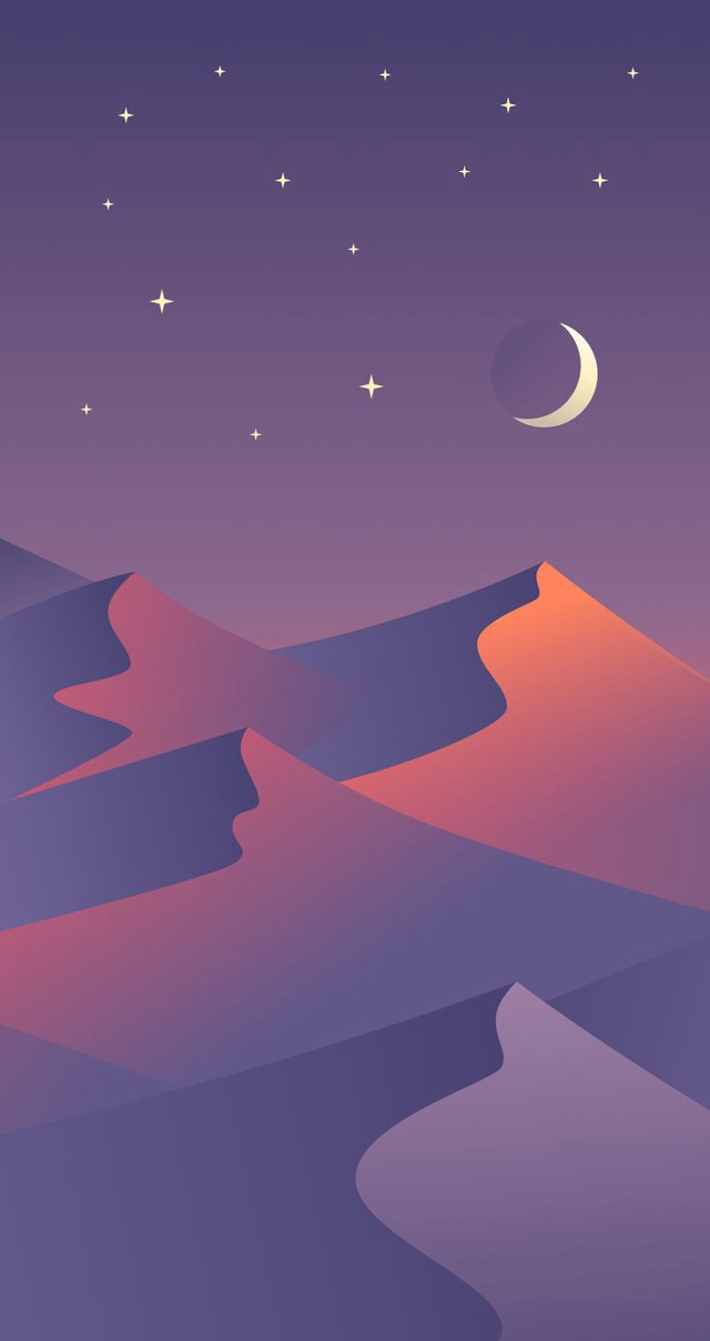 Desert crescent moon stars purple free wallpaper for mobile - medium preview image