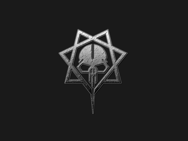 Skull pentagram black background triangle free wallpaper for desktop - medium preview image