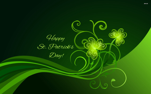 Green background flowers swirls pattern #2 free wallpaper for desktop - medium preview image