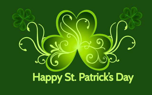 Green shamrock happy st patricks free wallpaper for desktop - medium preview image