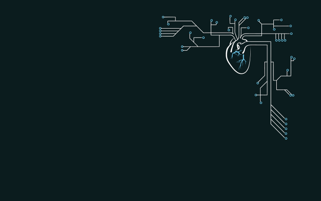 Heart diagram electrical equipment black free wallpaper for desktop - medium preview image