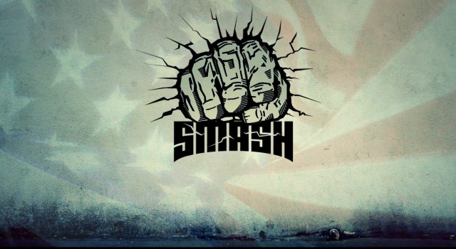 Fist smash wall sunburst drawing free wallpaper for desktop - medium preview image