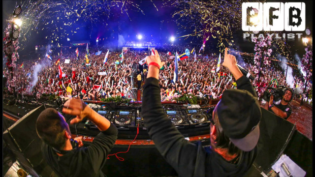 Dj mixing concert crowd confetti free wallpaper for desktop - medium preview image