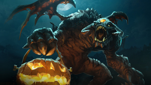 Scary monster pumpkin mouth full free wallpaper for desktop - medium preview image