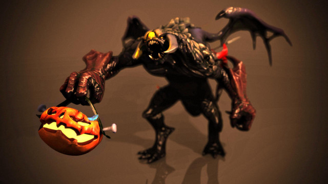 Monster toy figure pumpkin bat free wallpaper for desktop - medium preview image