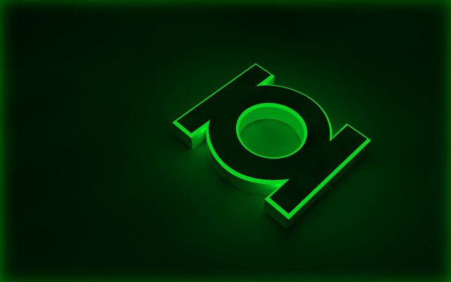Green glowing logo black background free wallpaper for desktop - medium preview image