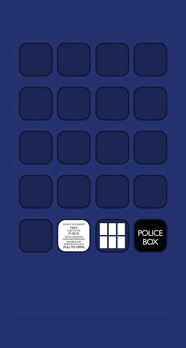 Police box blue background logo free wallpaper for mobile - medium preview image
