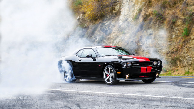 Black car red stripes smoke free wallpaper for desktop - medium preview image
