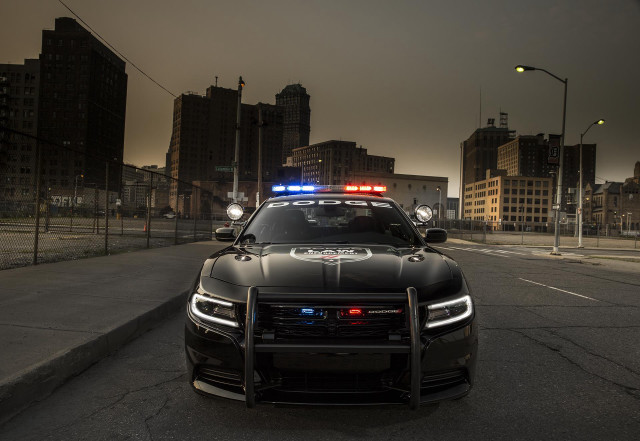 Police car night city lights #2 free wallpaper for desktop - medium preview image