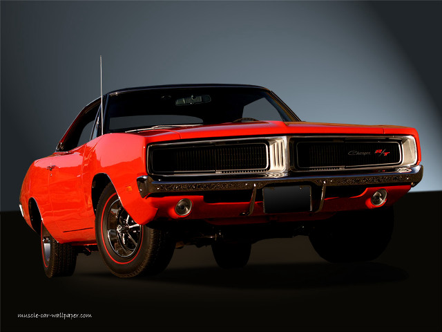 Red muscle car black gray free wallpaper for desktop - medium preview image