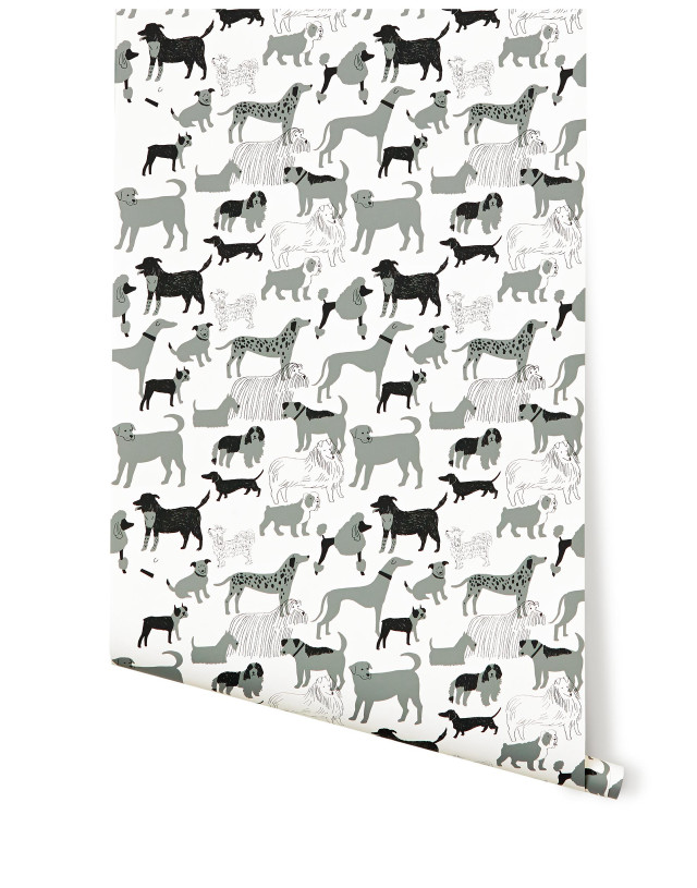 Dogs pattern wallpaper white background free wallpaper for mobile - medium preview image