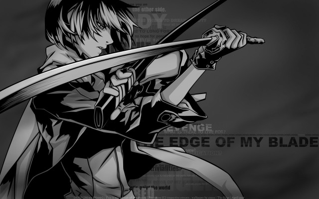 Man sword black white background free wallpaper for desktop - medium preview image