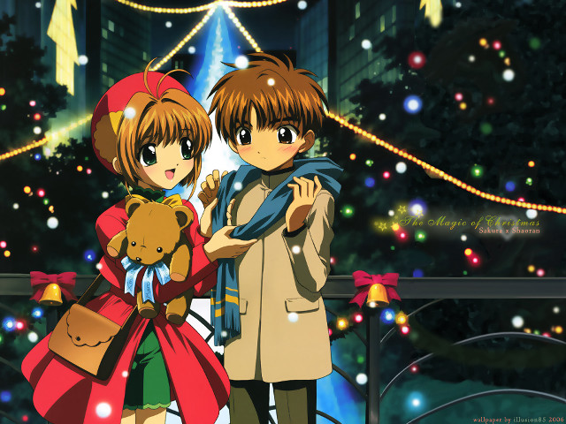 Couple standing christmas tree lights free wallpaper for desktop - medium preview image