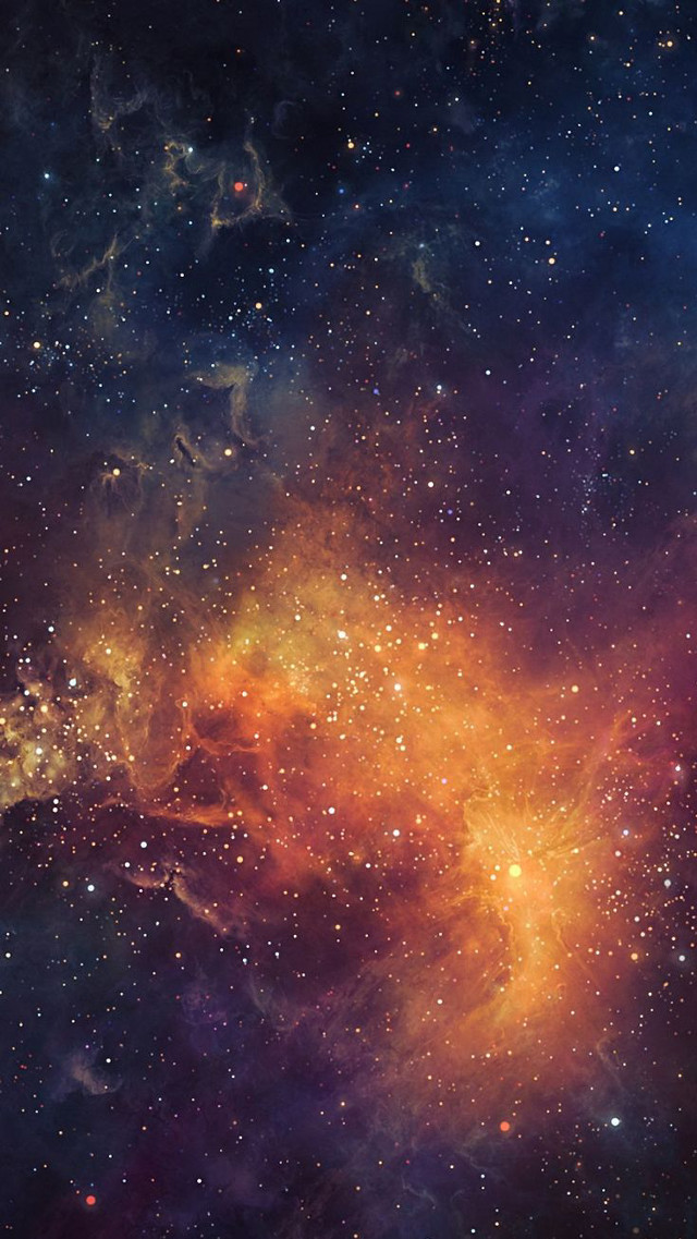 Space filled stars bright orange free wallpaper for mobile - medium preview image