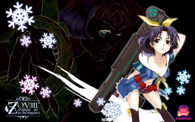 Woman gun snowflake background snowflakes free wallpaper for desktop - medium preview image