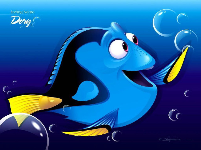 Blue fish yellow fin swimming free wallpaper for desktop - medium preview image