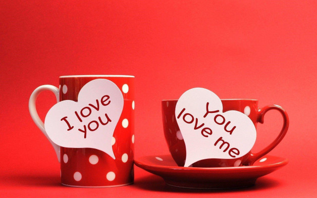 Red hearts cups love plate #2 free wallpaper for desktop - medium preview image