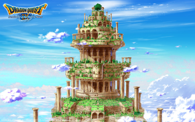 Tower sky clouds floating island free wallpaper for desktop - medium preview image