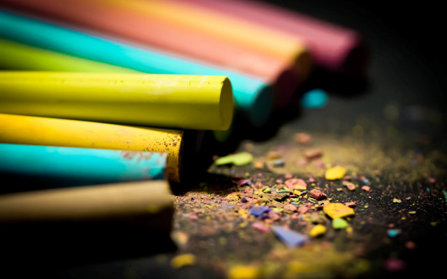 Colored pencils table black surface free wallpaper for desktop - medium preview image