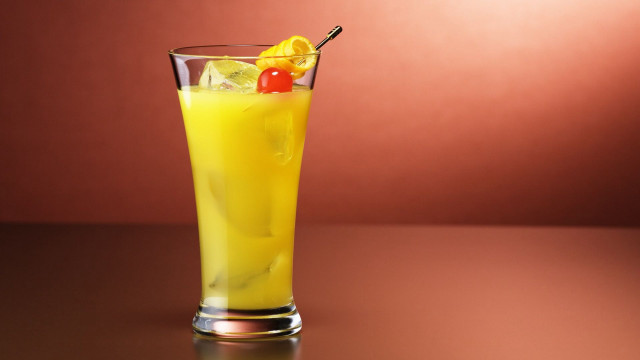 Tall glass yellow drink cherry free wallpaper for desktop - medium preview image