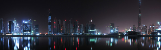 City skyline tall buildings nighttime #16 free wallpaper for desktop - medium preview image