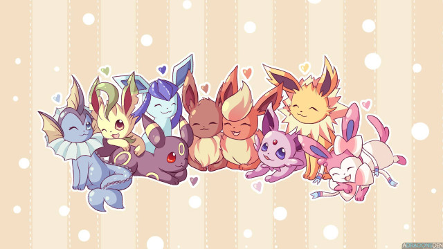 Pokemon group wallpaper hearts stars free wallpaper for desktop - medium preview image
