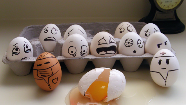 Carton eggs faces drawn broken free wallpaper for desktop - medium preview image