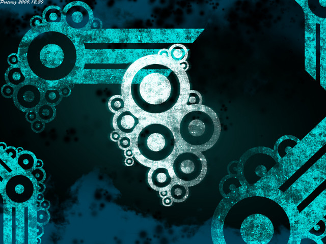 Blue black background circles pattern free wallpaper for desktop - medium preview image