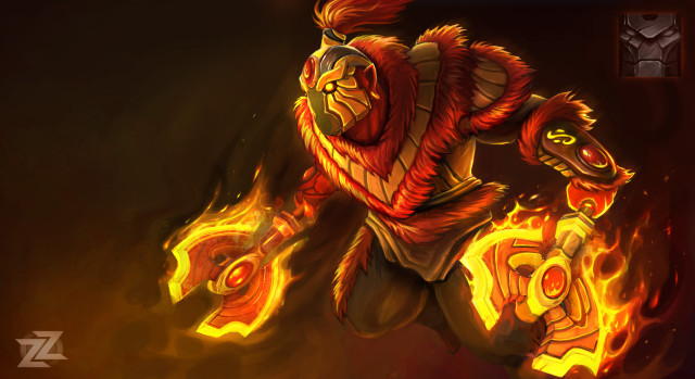 Cartoon firey face big body free wallpaper for desktop - medium preview image
