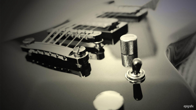 Guitar microphone picker table background free wallpaper for desktop - medium preview image