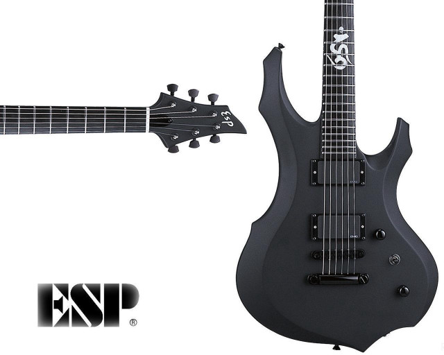 Black guitar electric music illustration free wallpaper for desktop - medium preview image