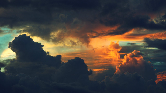 Cloudy sky plane sun peeking free wallpaper for desktop - medium preview image