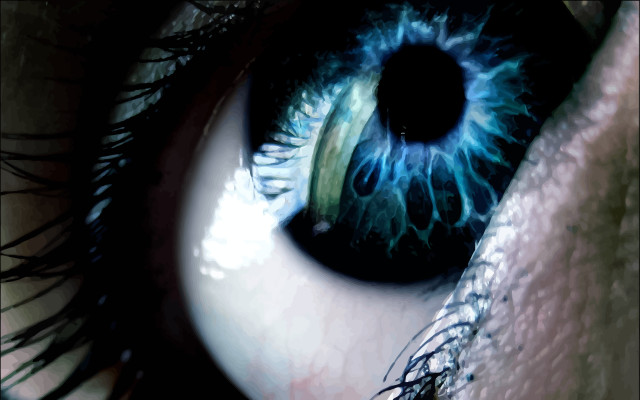 Blue eye closeup black circle free wallpaper for desktop - medium preview image