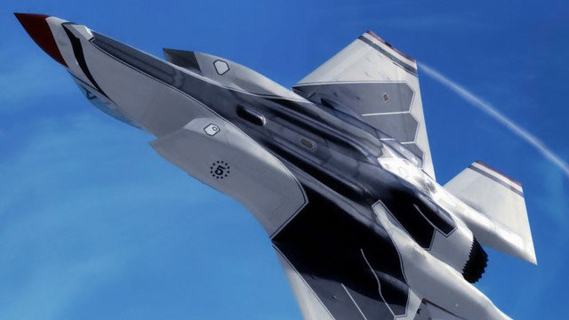 Jet fighter plane blue sky free wallpaper for desktop - medium preview image