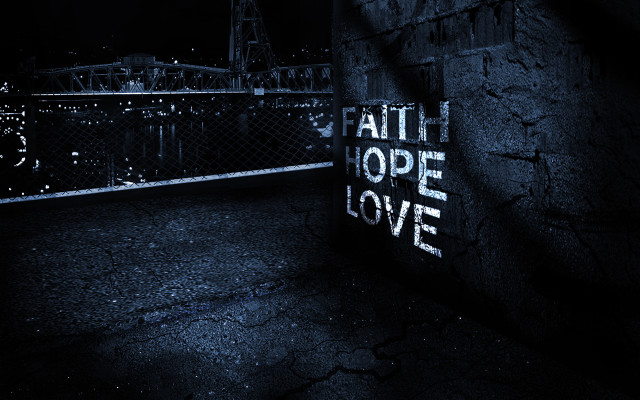 Faith hope love wall dark free wallpaper for desktop - medium preview image