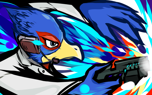 Bird gun blue red feathers free wallpaper for desktop - medium preview image
