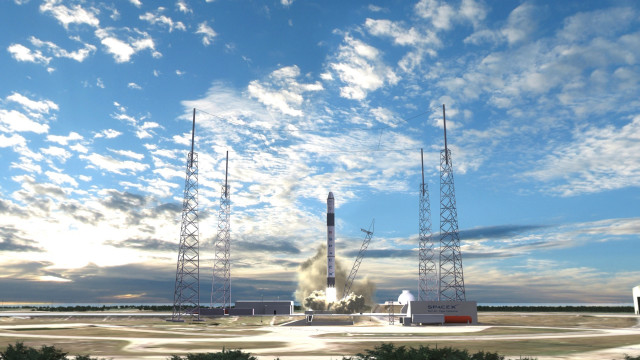 Rocket launch pad sky background free wallpaper for desktop - medium preview image