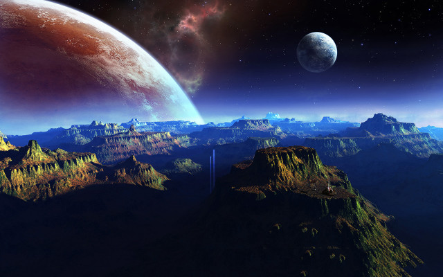Planet distant star system computer free wallpaper for desktop - medium preview image