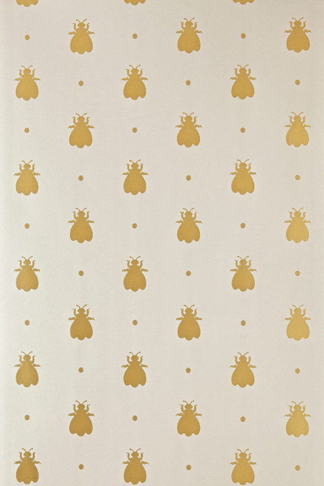 Yellow flowers wall pattern white free wallpaper for mobile - medium preview image