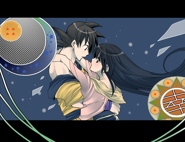 Anime couple hugging food background free wallpaper for desktop - medium preview image