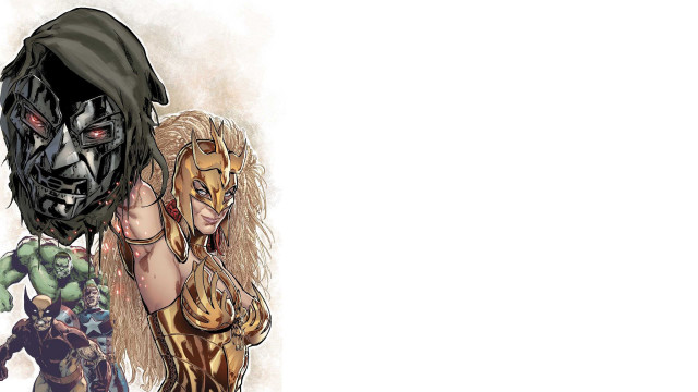 Women masks drawing art illustration free wallpaper for desktop - medium preview image