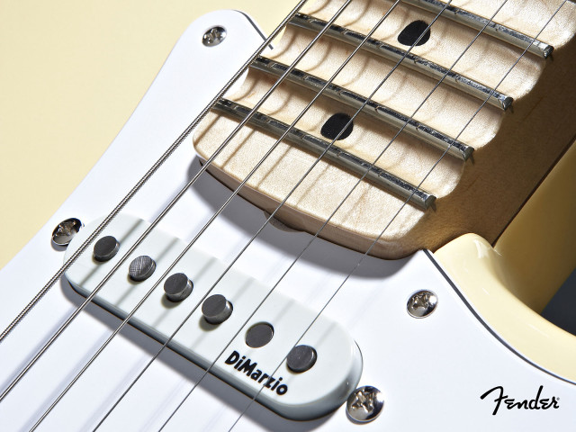 White electric guitar white neck free wallpaper for desktop - medium preview image